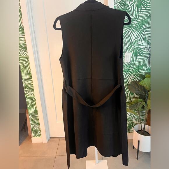 Zara Black Faux Suede Belted Vest - Picture 5 of 8